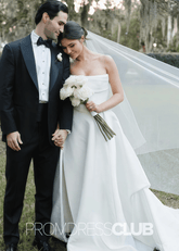 Ella |Beach White Simple Wedding Dresses Mermaid Strapless Satin with Slit - White - PromDressClub